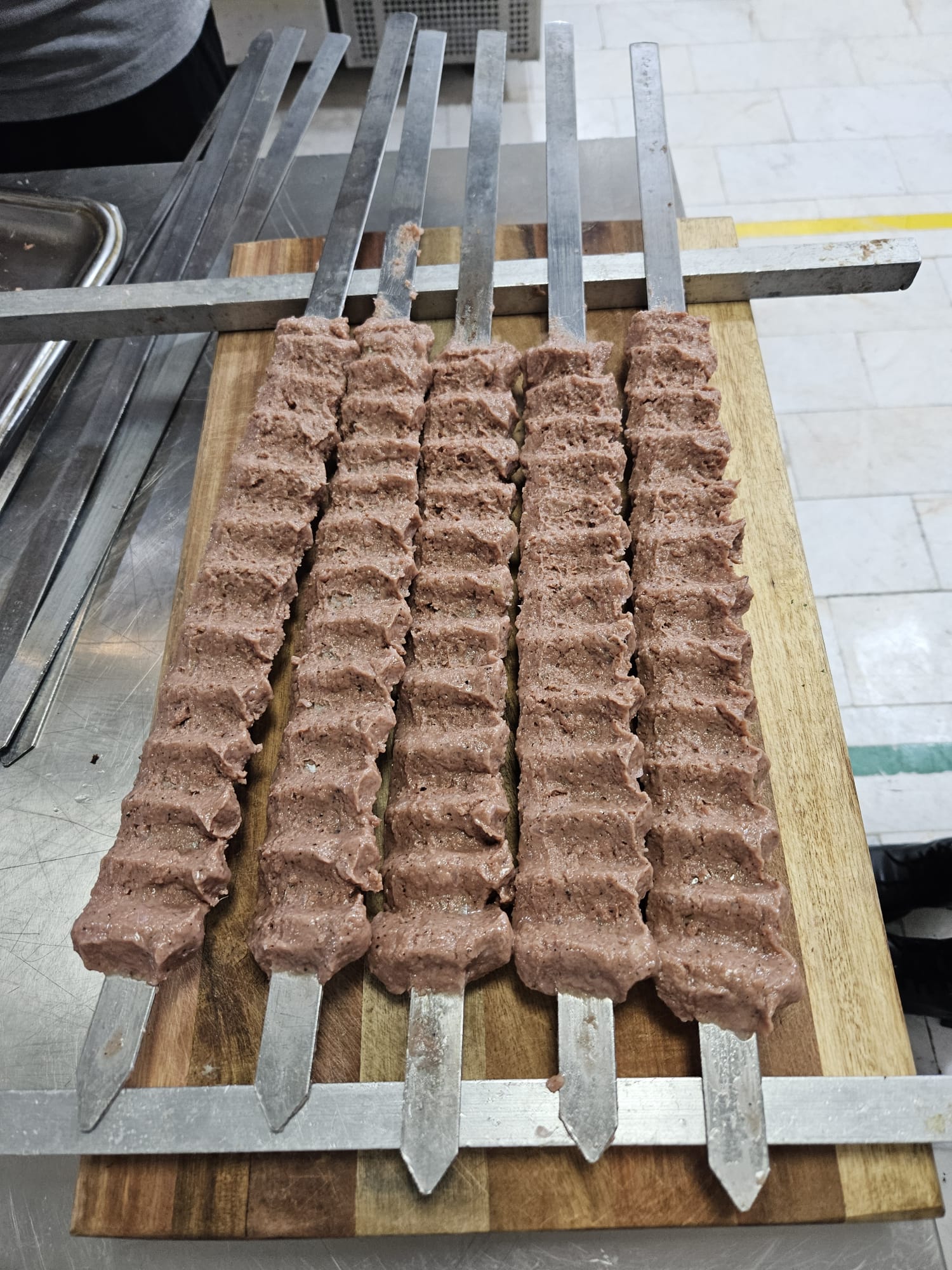 Plant-based meat on a skewer